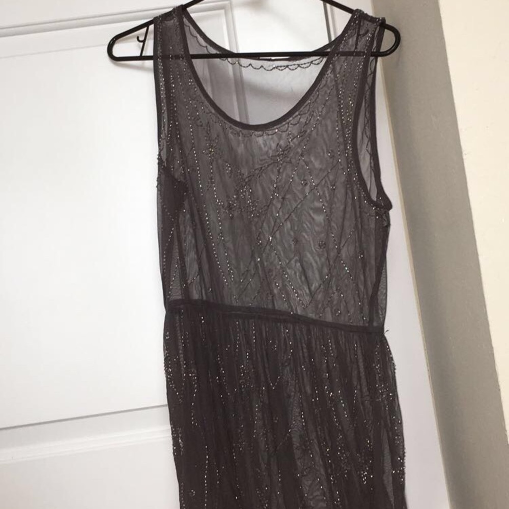 A beaded see through dress